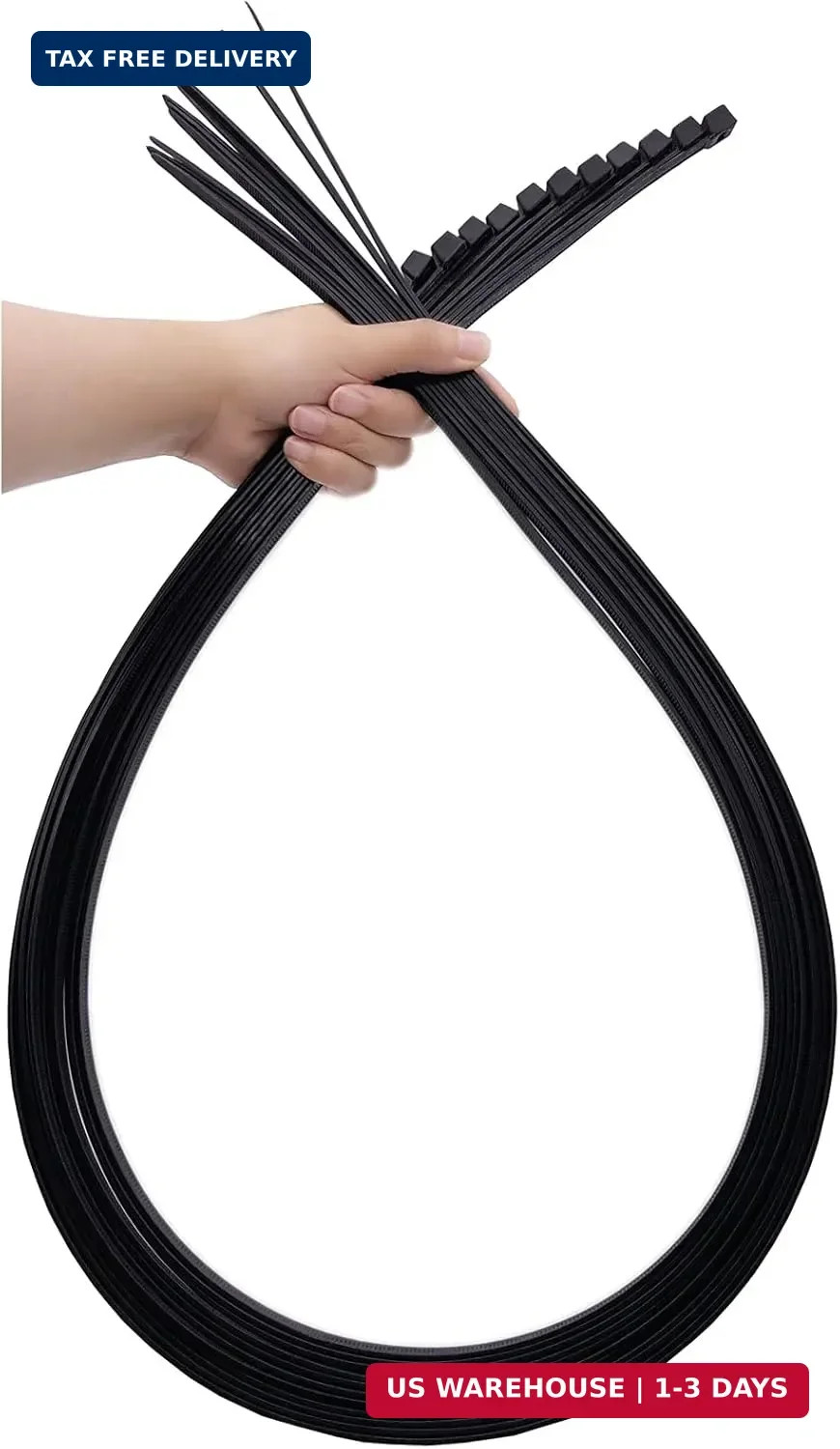 Extra Long Zip Ties Heavy Duty Outdoor, Premium Black Large Zip Ties 48 inch Cab
