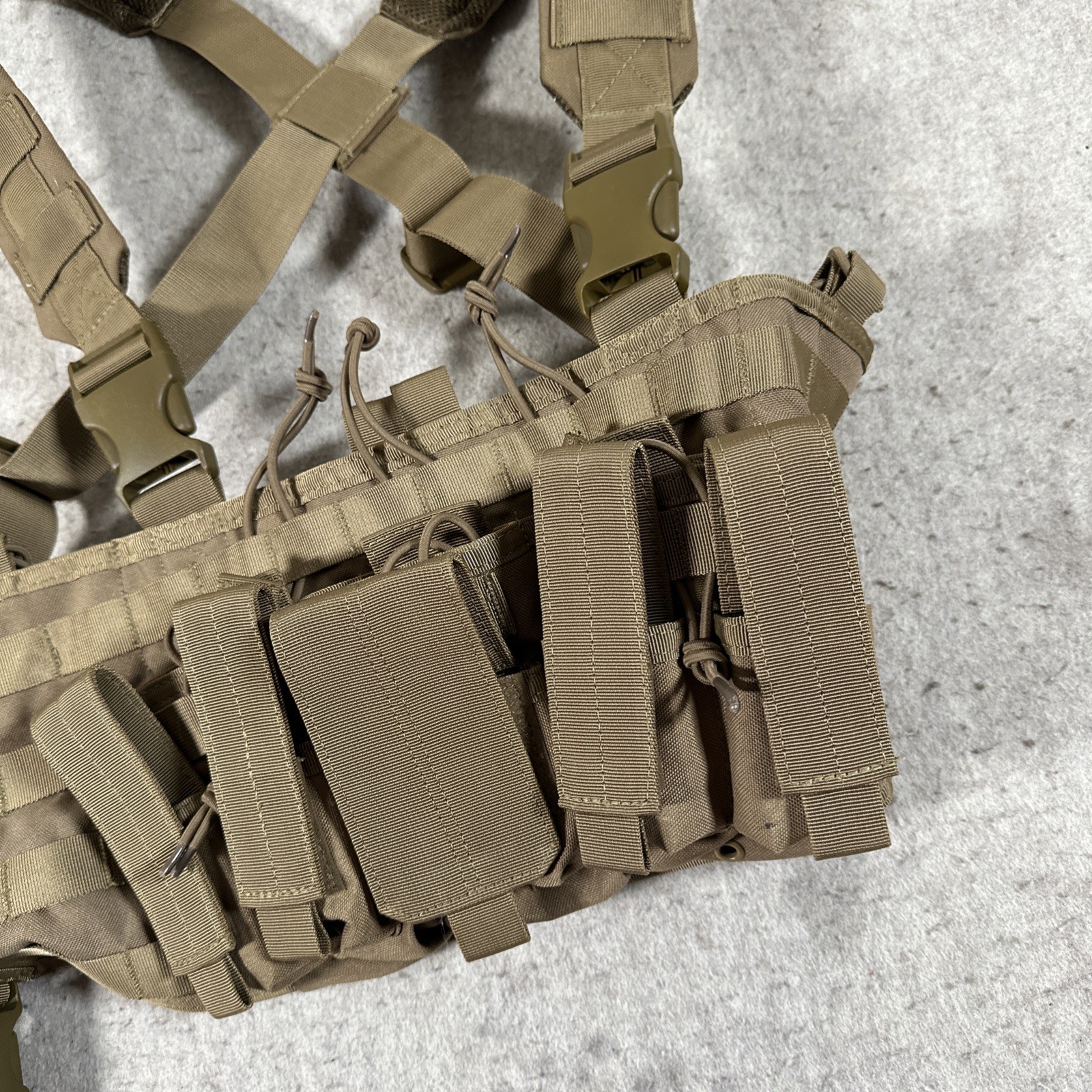 Condor Tan MOLLE Tactical Chest Rig Adjustable Nylon Mesh One Size
