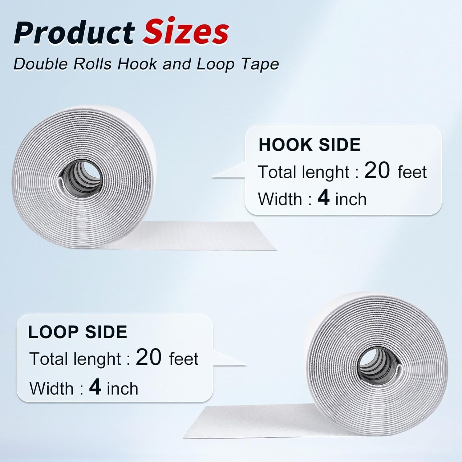 4 Inch x 20Feet Hook and Loop Strips with Adhesive,Keep Couch Cushions from S...