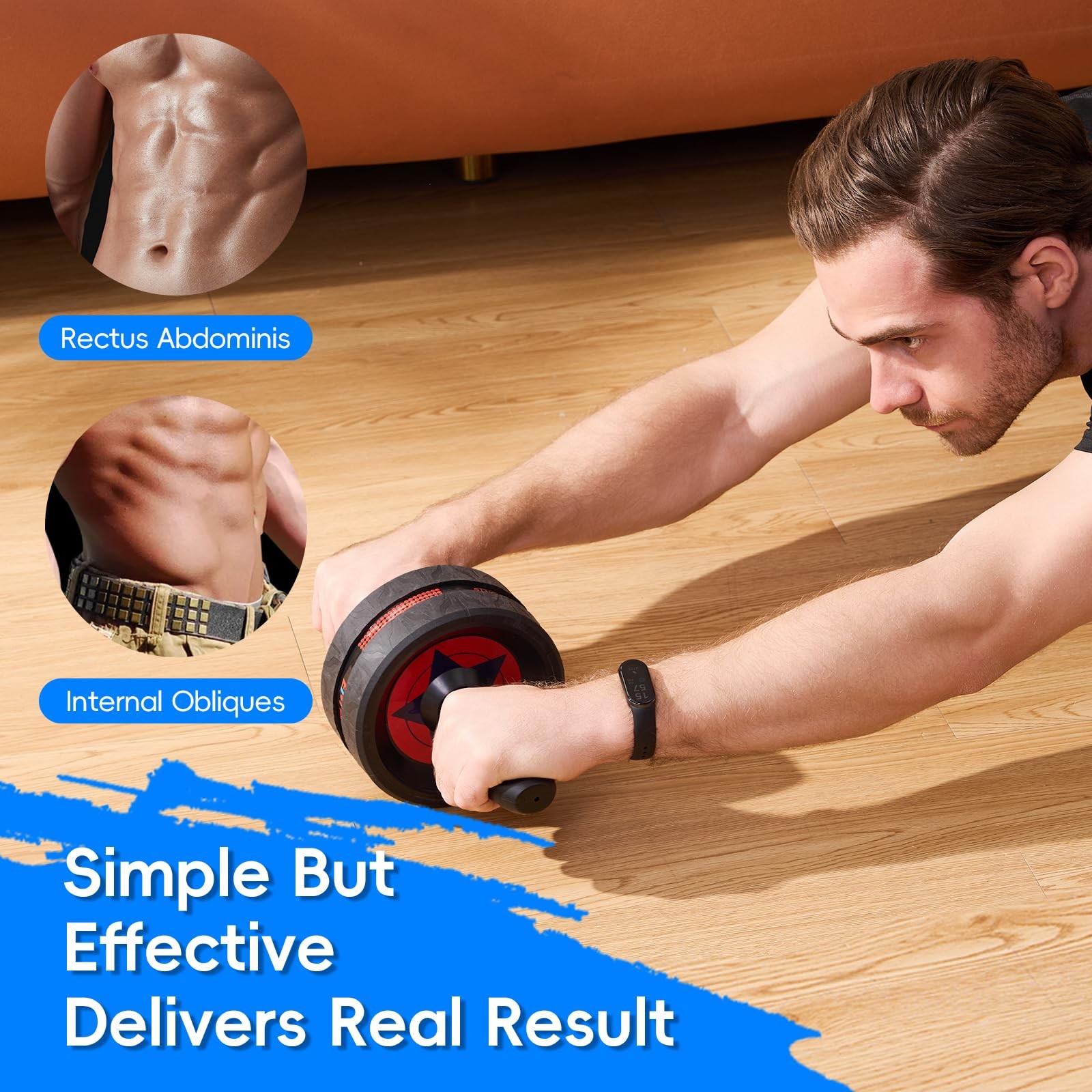 Ab Roller Wheel for Abs Workout - Abdominal Exercise Equipment with 2 Knee Pads