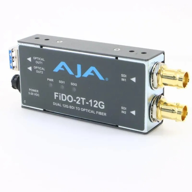 AJA FiDO-2T-12G 2-Channel 12G-SDI to LC Fiber Transmitter Video Converter Used