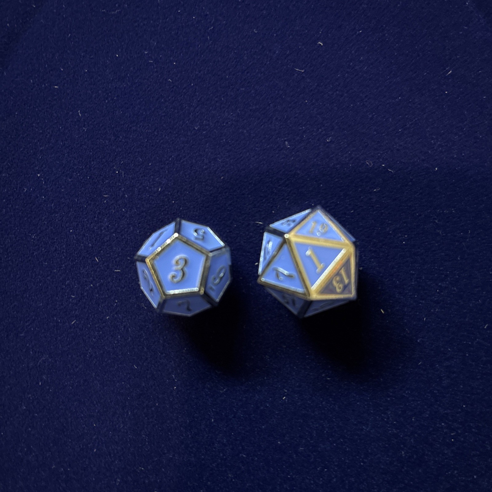 Polyhedral Metal 7Pc Dice Set Blue/Silver