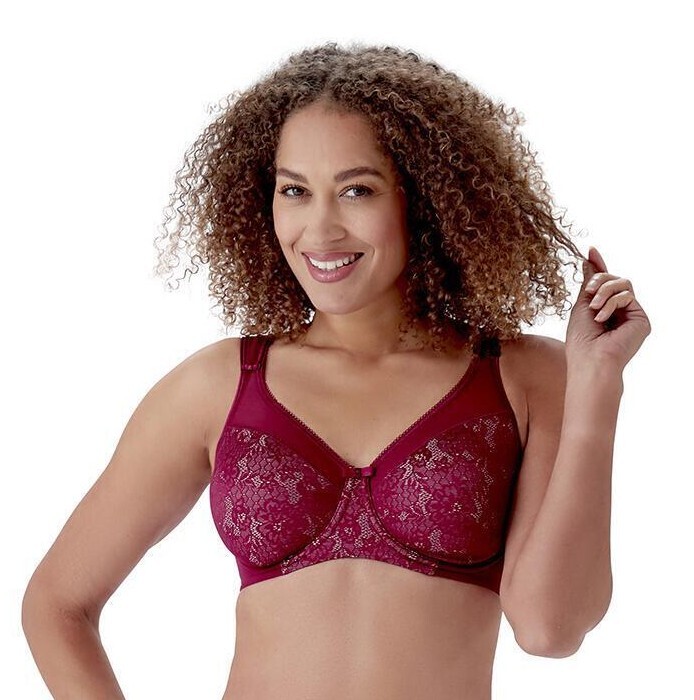 Berlei B521 Underwired Beauty Minimiser Bra Burgundy