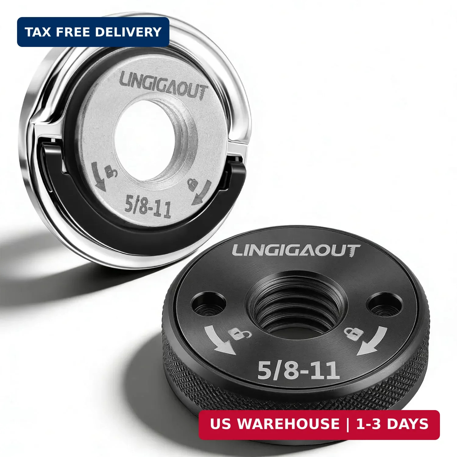 2PCS Angle Grinder Flange Nut with 5/8-11 Inch Thread Metal Grinder Lock Nut Qui