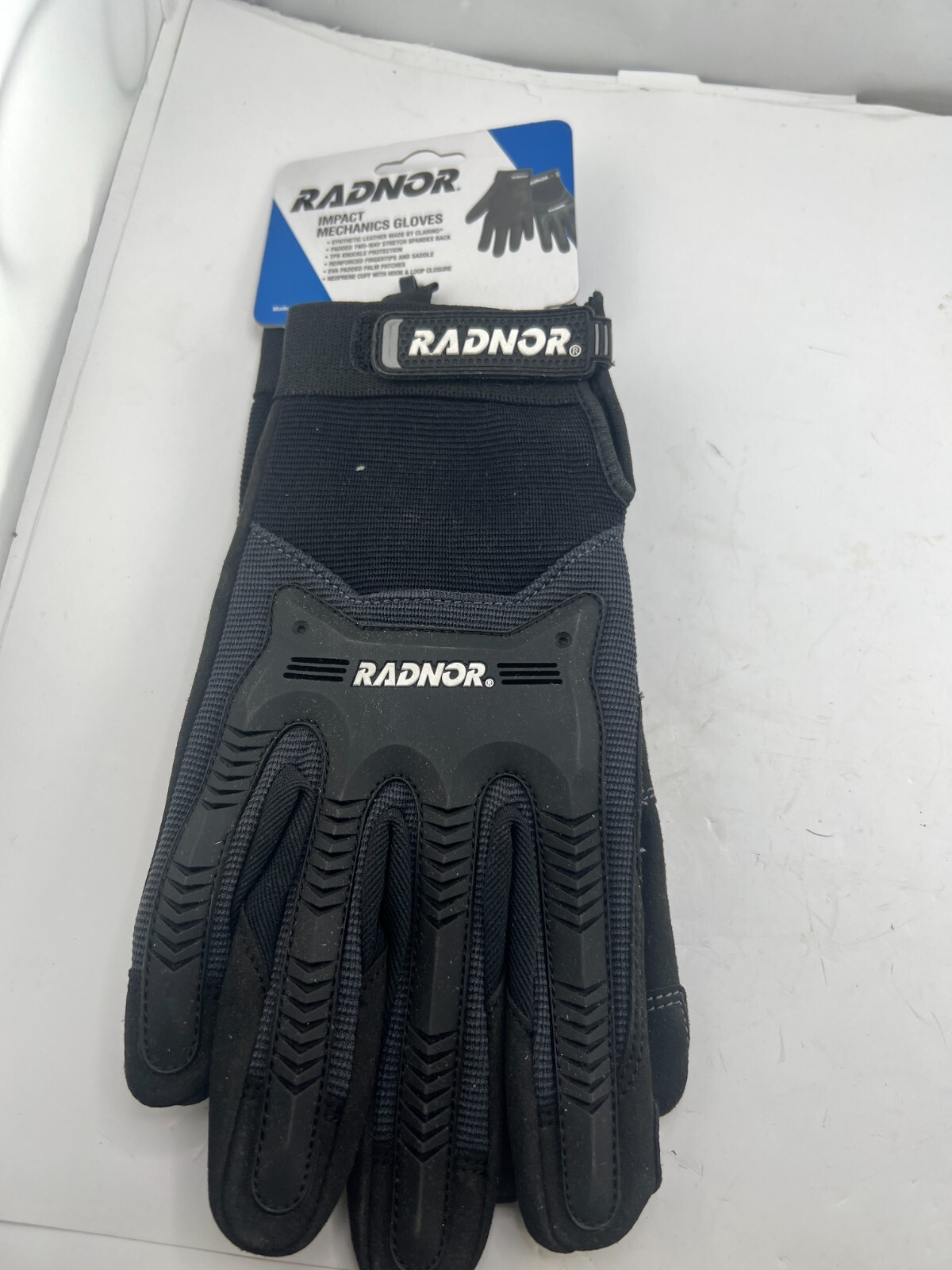 Radnor 64057363 Full Finger Impact Mechanics Gloves Padded Spandex XLarge