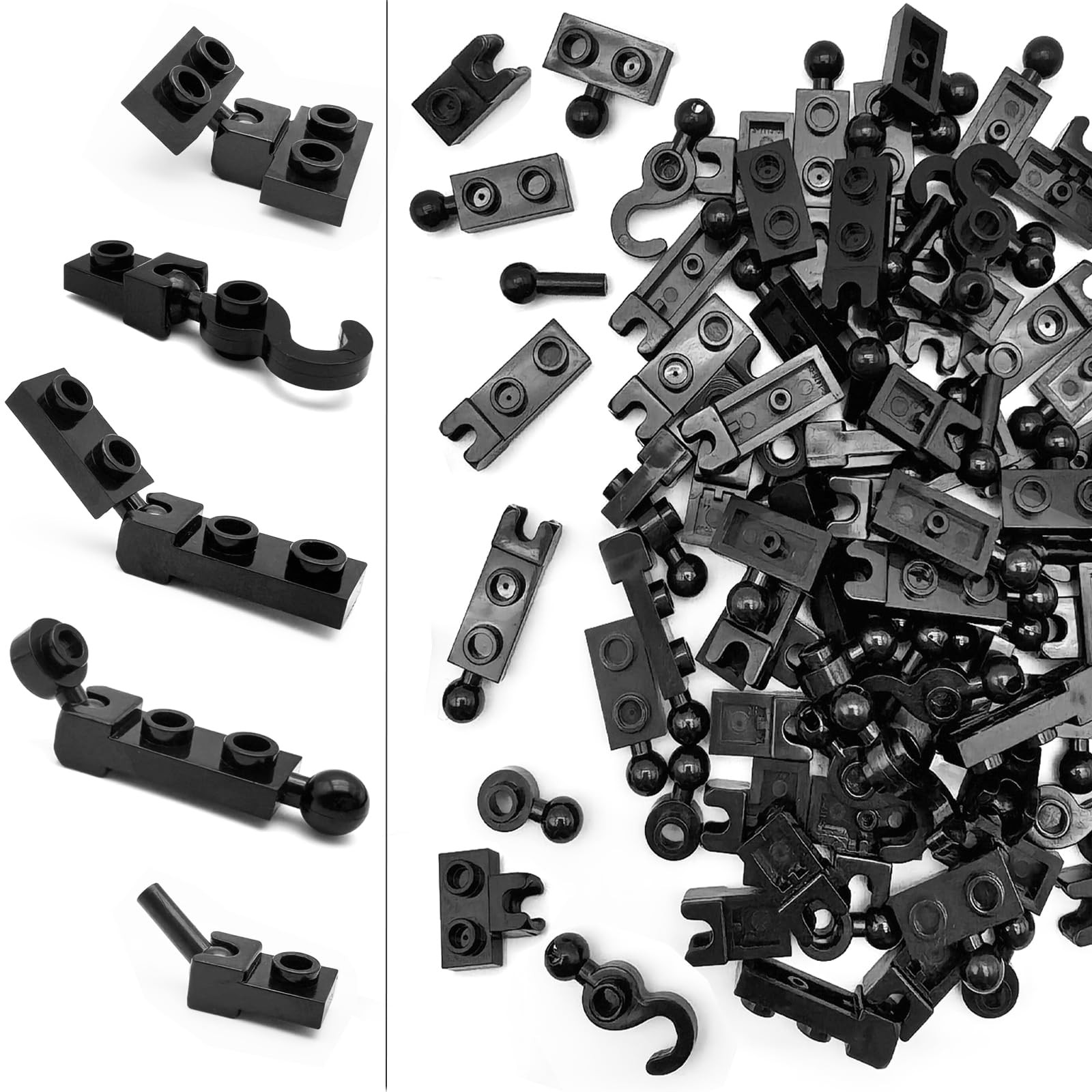Ball Joint Plate Bulk Class Building Blocks, 100 Pieces, 9 Types, Compatible ...