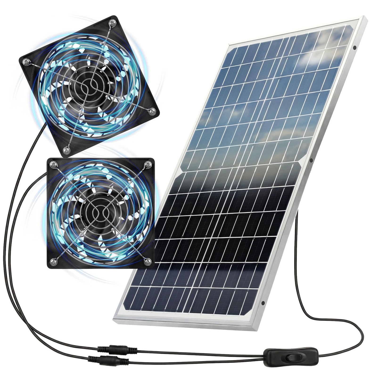 Solar Exhaust Fan for Greenhouse, Chicken Coops, Sheds & Pet Houses