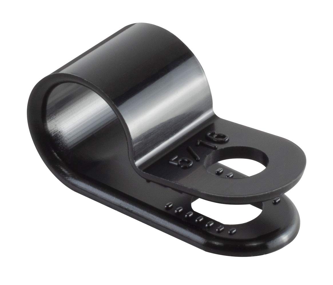 100 PCS Black Nylon Plastic Cable Clamps 5/16 Inch Screw Mounts Management