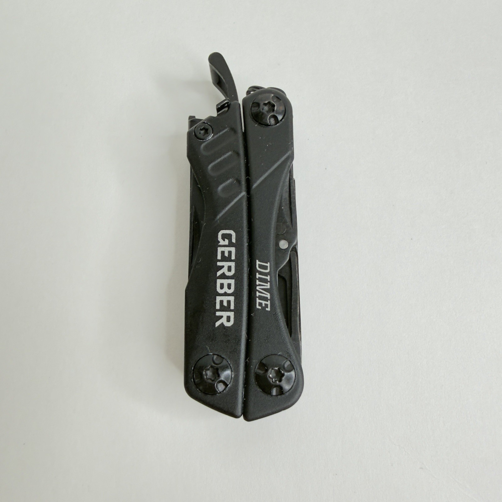 Gerber Dime 12-in-1 Keychain Multi-tool Black Needle Nose Plier Pocketknife READ