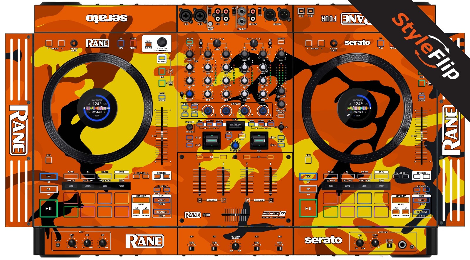Rane Four Skin | Orange Camo | Protective Decal | StyleFlip Skins