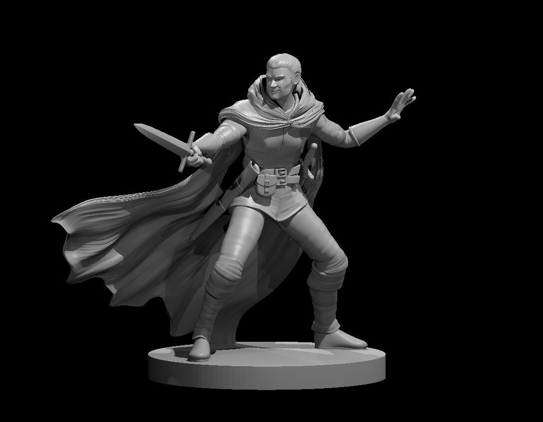 Human Male Rogue V6 Fighter Adventurer NPC 28mm Scale DND D&D Tabletop Mini