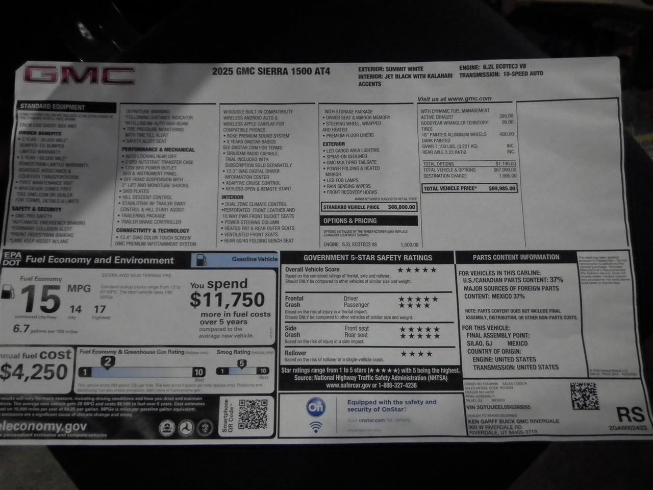 GMC Sierra 1500 Pickup 2024-2025 Video Processing Camera Control Module 083