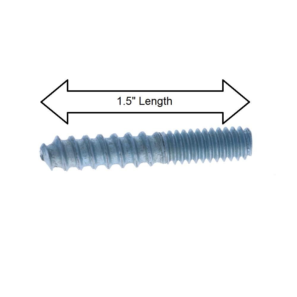 Leg Daddy 1/4"-20 Zinc Plated Hanger Bolts, 1.5" Length, Set of 6