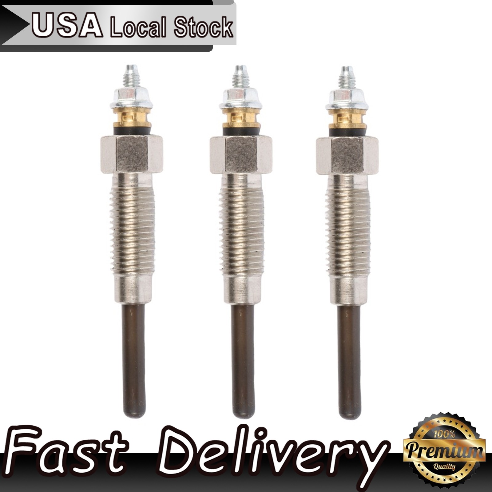 3PCS L3E Glow Plugs 30L66-00302 For Mitsubishi L3E Engine PelJob EB12.4 EB14 USA