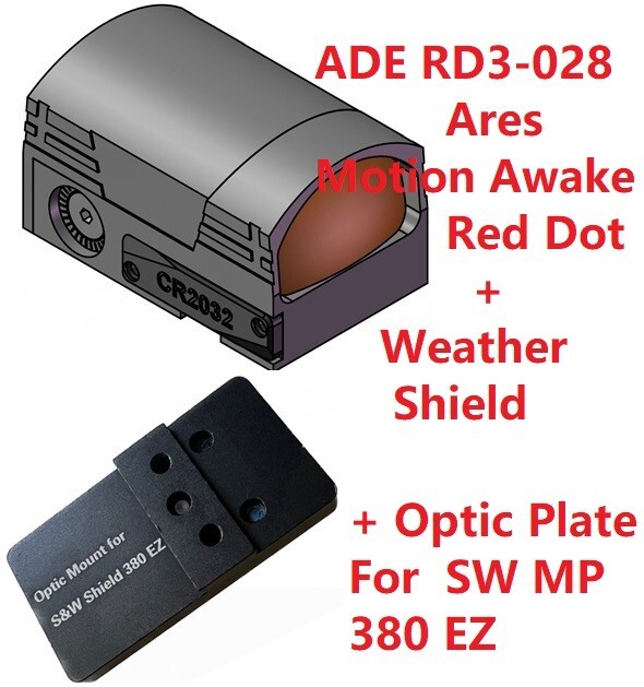 ADE RD3-028 PRO Red Dot+Optic Mount plate for Smith Wesson SW MP 380 Shield EZ
