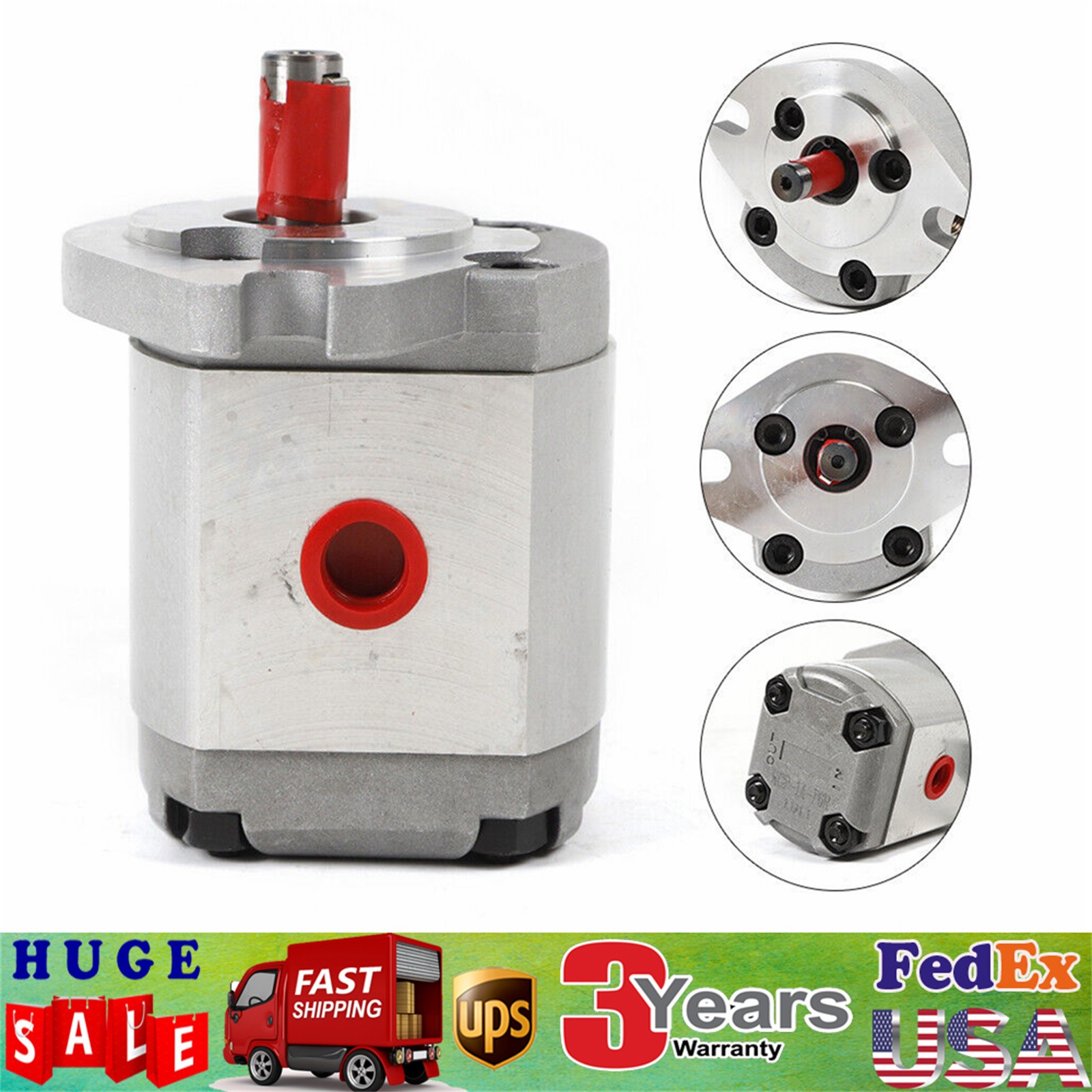 Mini High Pressure Hydraulic Gear Pump SAE Flat Key 6ML/R