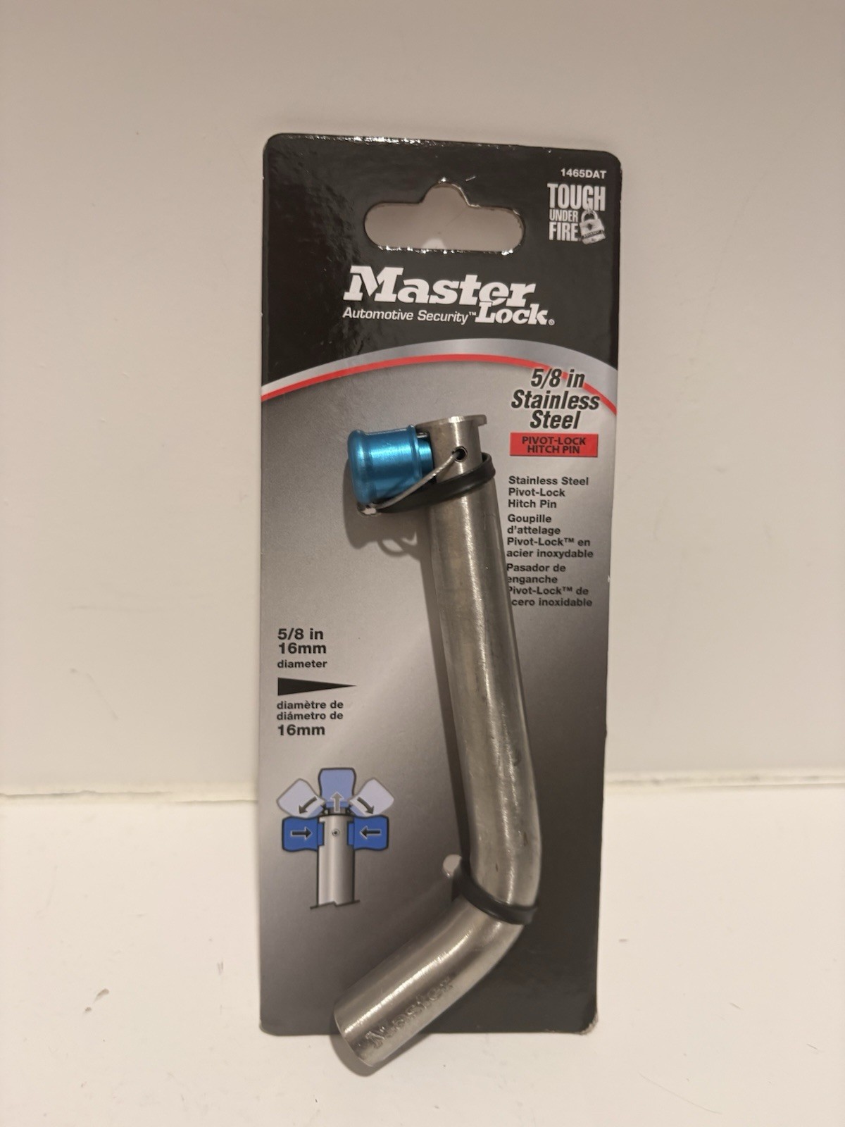 Master Lock Trailer Hitch Pin, Stainless Steel Barrel Head Hitch Pin, Fits St...