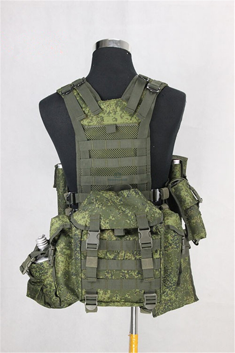 Russian A Set 6SH117 Combat Gear Army Replica Tactical Vest Molle with Bag In US