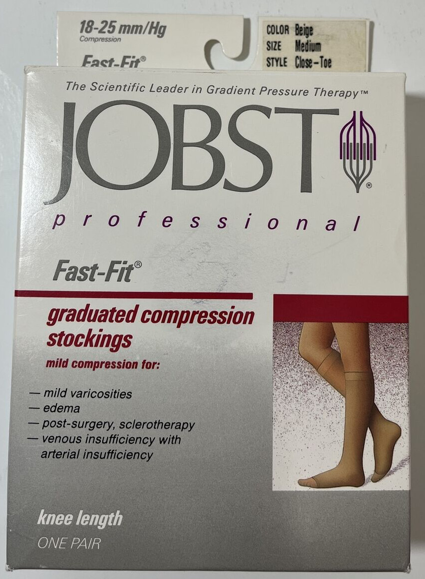 JOBST Profession 18-25 mmHg Knee Compression Stockings, Medium Close-Toe Beige