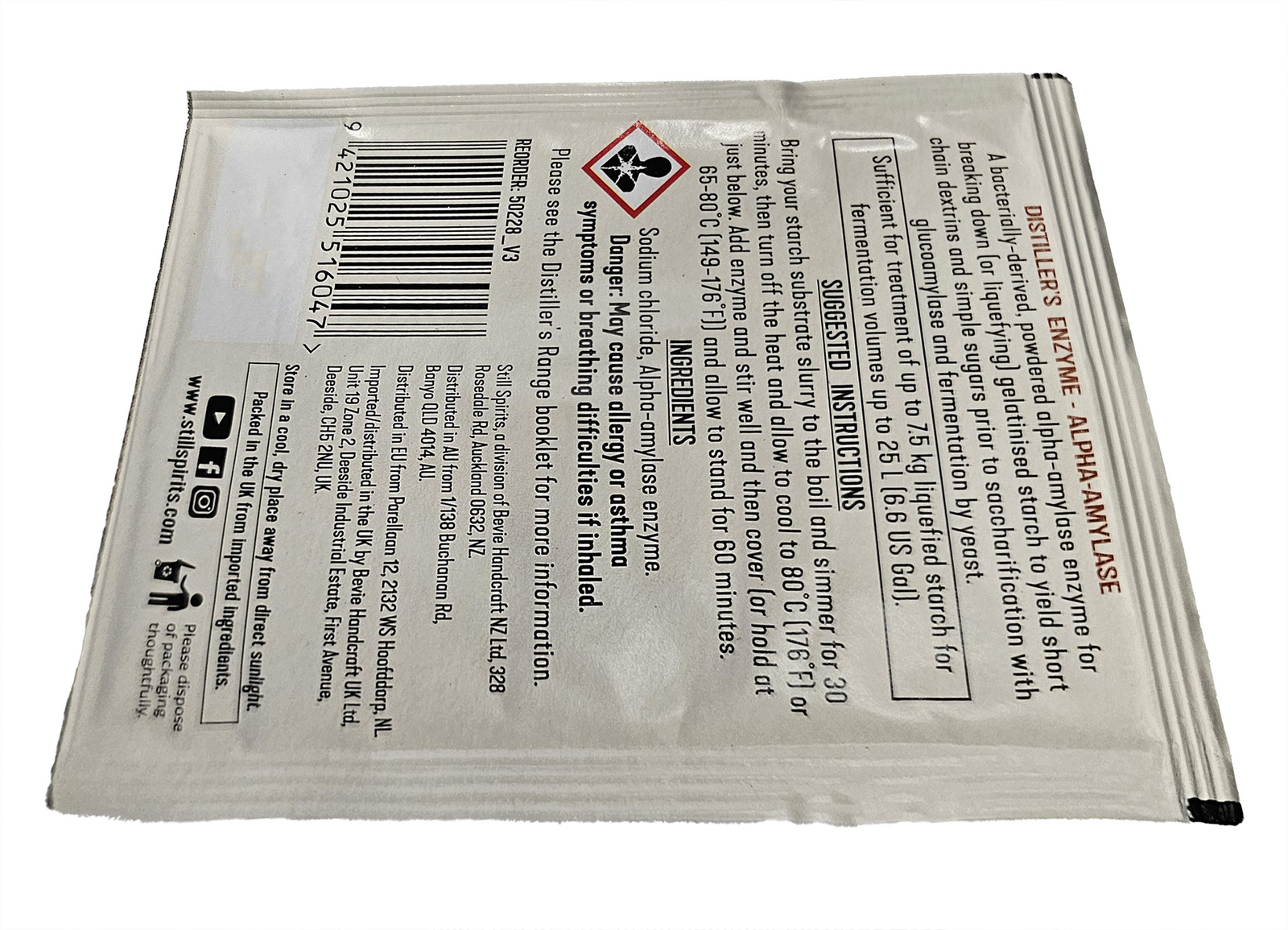 Still Spirits Distiller's Enzyme Alpha-Amylase 12 gram