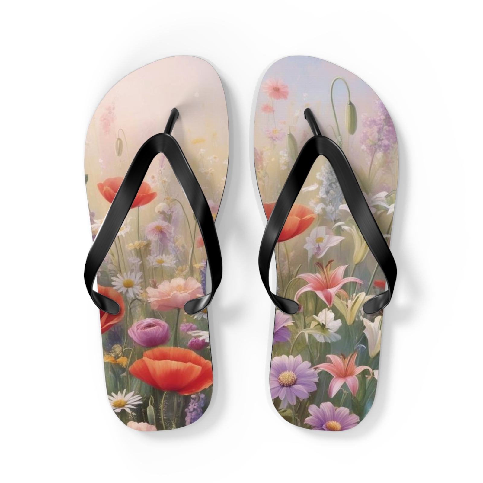 Floral Design Flip Flops, Summer Sandals, Beachwear, Vacation Footwear, [...]