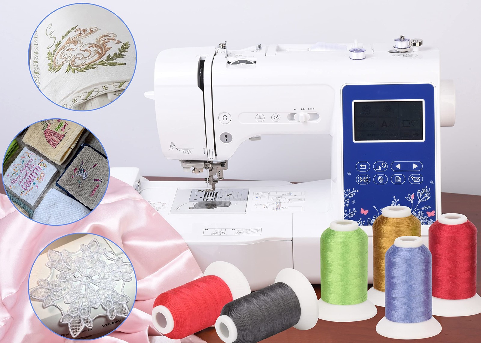 Simthread 63 Colors Polyester Compatible with Brother Embroidery Machine Thread