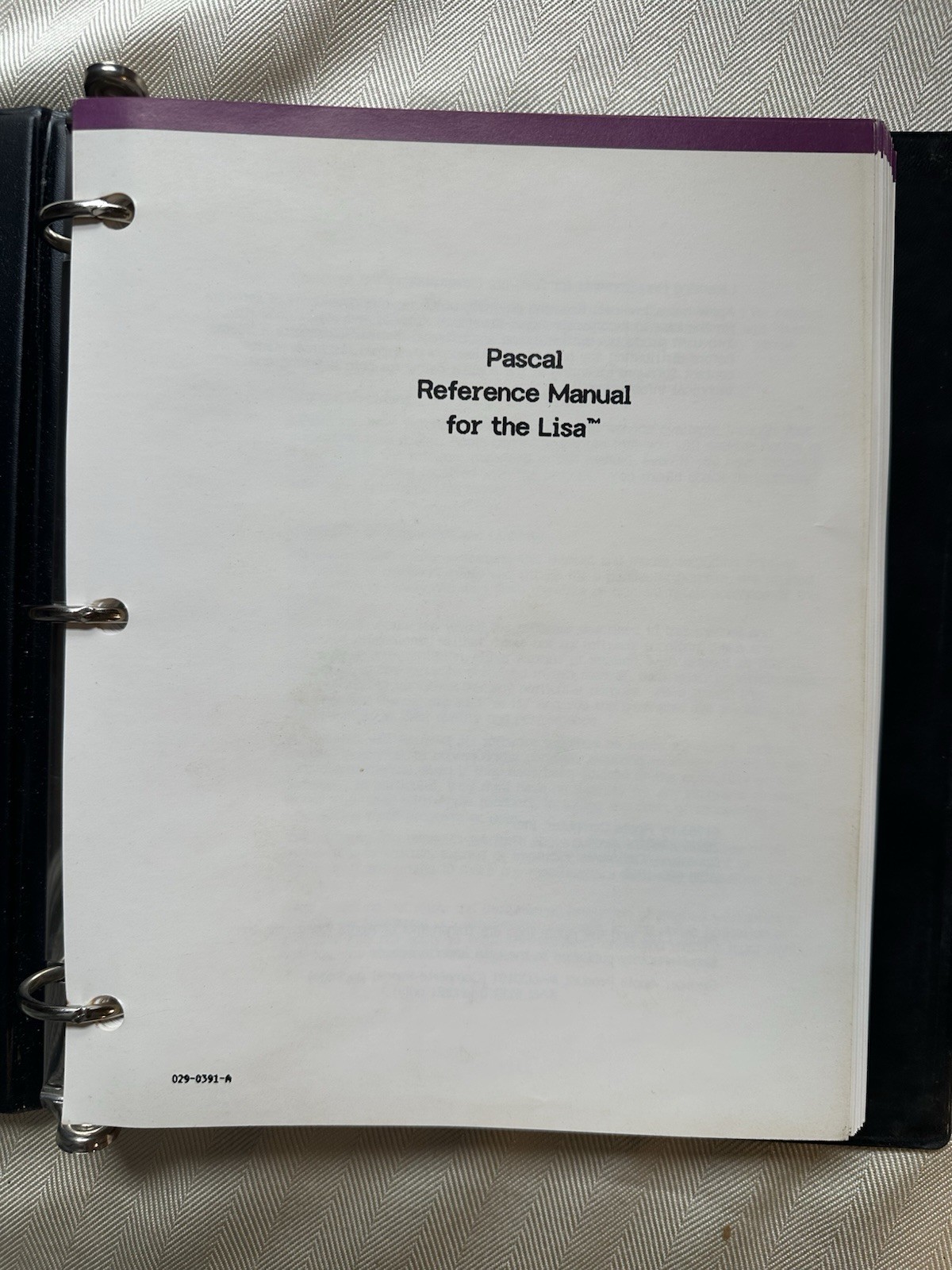 Pascal Reference Manual for THE LISA computer — manual 029-0391-A —VINTAGE