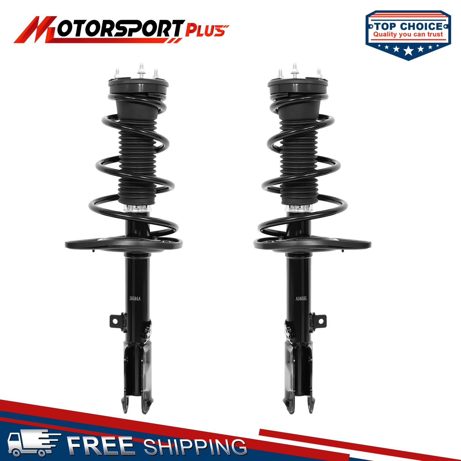 Pair Rear Complete Struts w/ Coil Springs For 2012-2017 Toyota Camry SE FWD