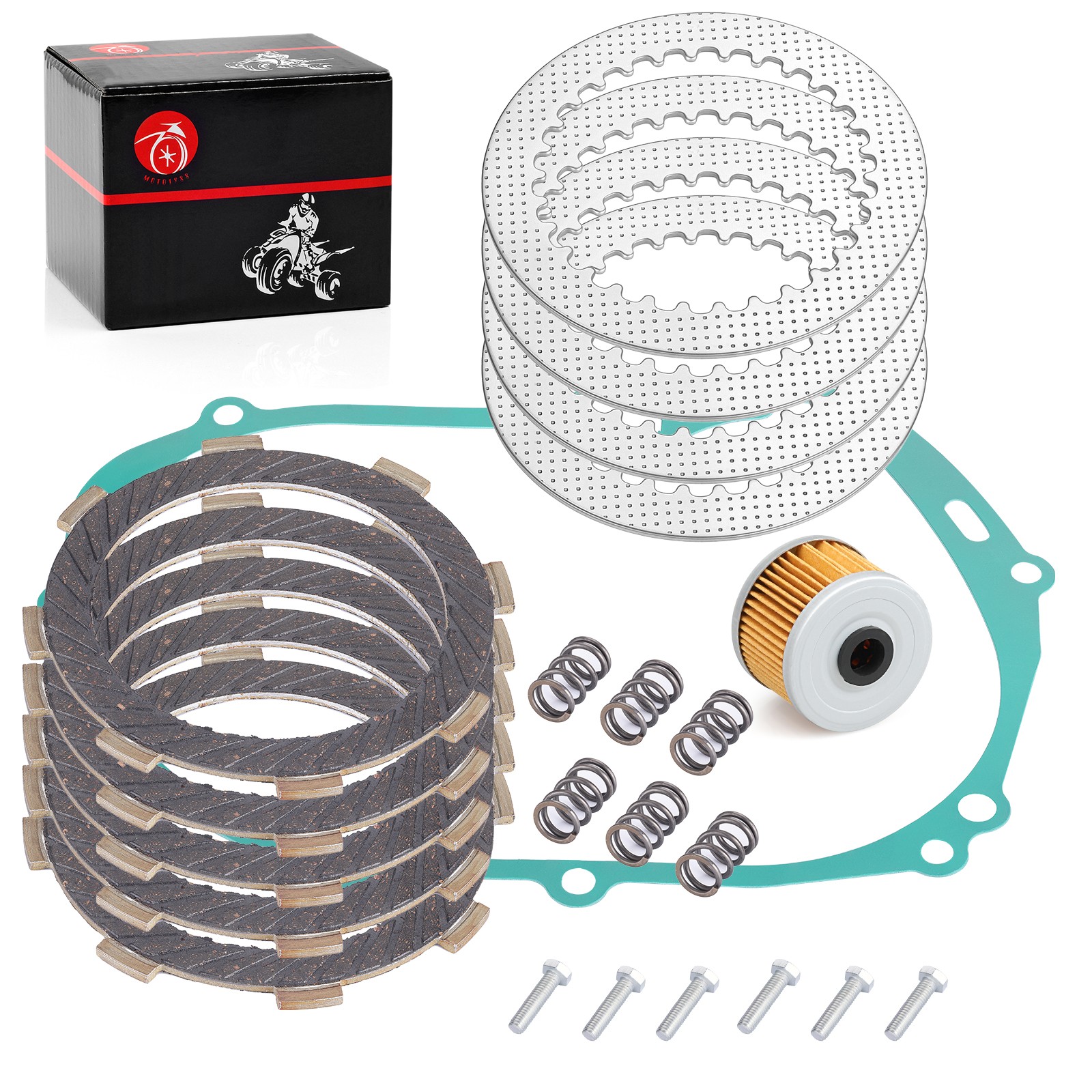 Heavy Duty Clutch Friction Steel Plates Kit & Gasket for Suzuki DRZ110 2003-2005