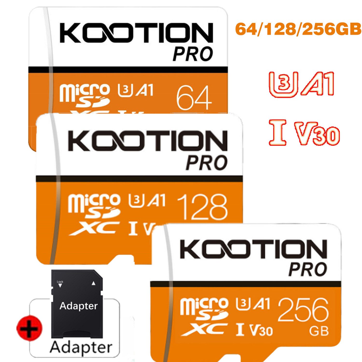 64GB 128GB 256GB Micro SD Card SDXC Class10 Memory Card U3 TF Card with Adapter