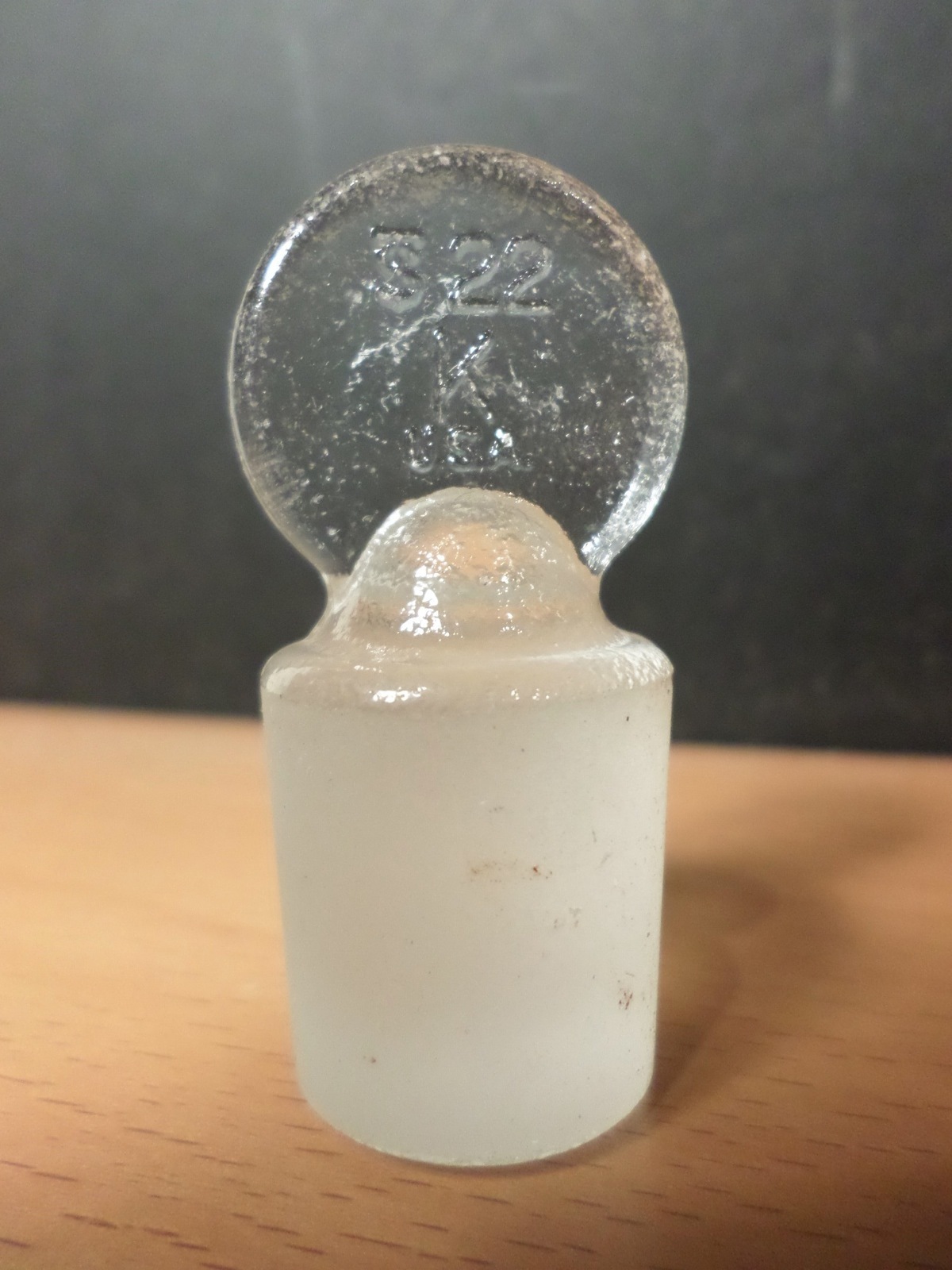 Kimble KIMAX Solid Glass Pennyhead Flask Length Size 22 Inner Joint Stopper