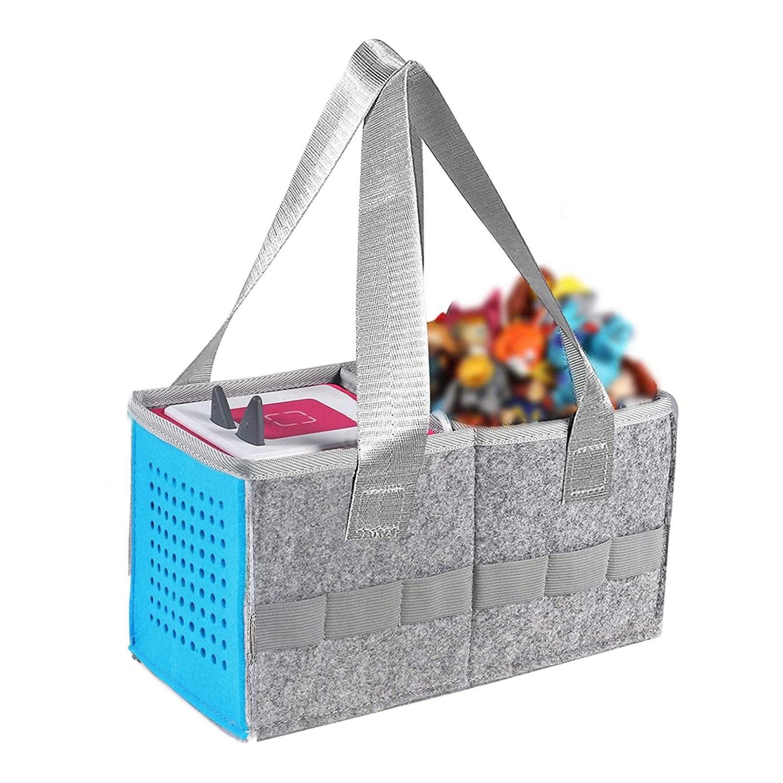 Hounyoln Carry Bag for Toniebox Audio Player Starter Set,Felt Organizer Blue