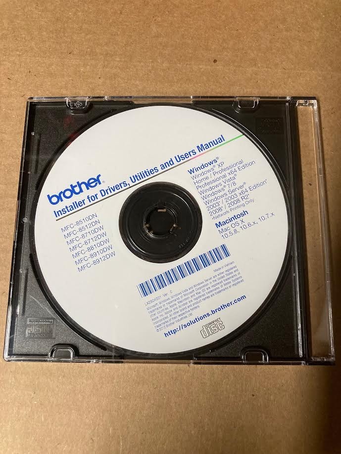 Genuine Brother MFC-8910dw  Setup Installation CD ROM Software CD Driver Disk