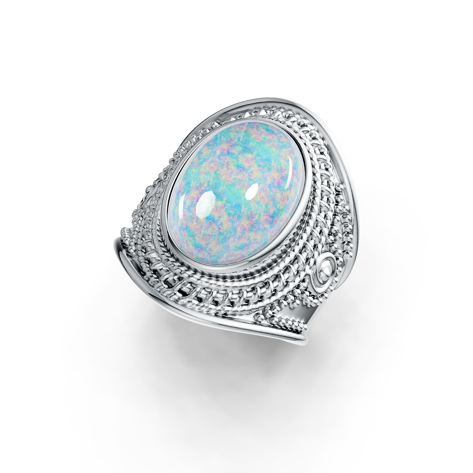 Sterling Silver Semi Mount Ring Setting Oval OV 14X10mm Cabochon