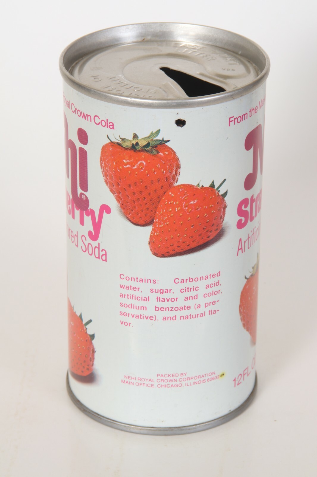 Nehi Strawberry soda can - 12oz