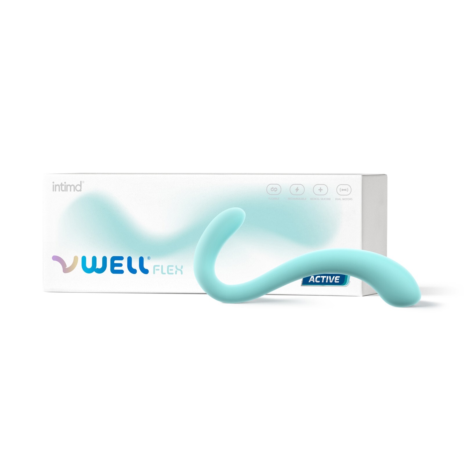 VWELL Flex Silicone Vibrating Wand Flexible Dual Motors ACTIVE Rechargeable