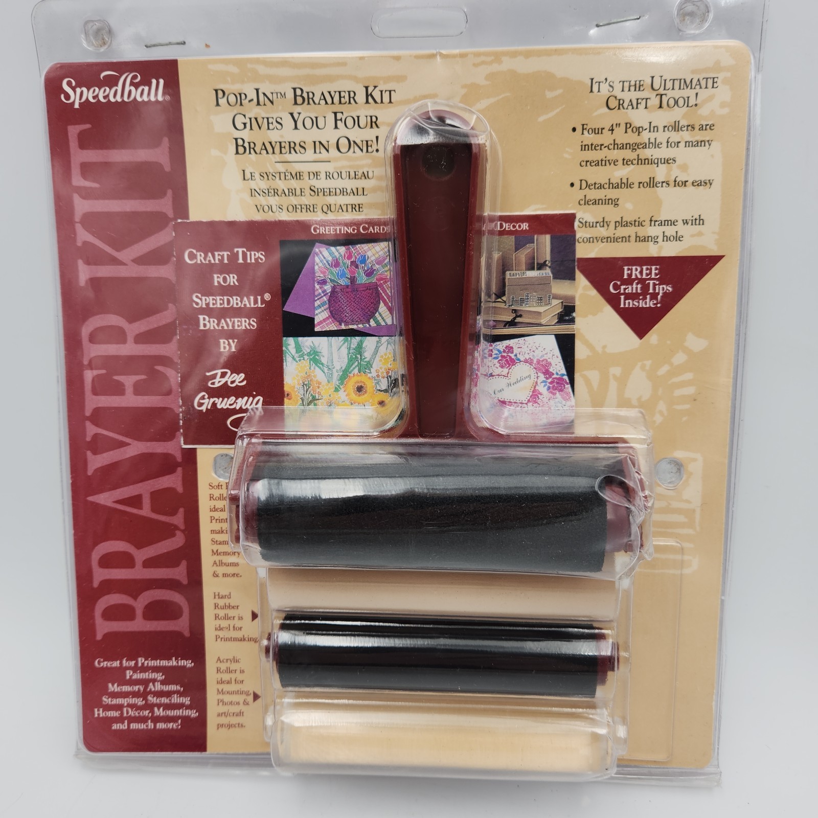 Speedball Art Products Company Pop-In Brayer Kit Four Inter-Changeable Rollers
