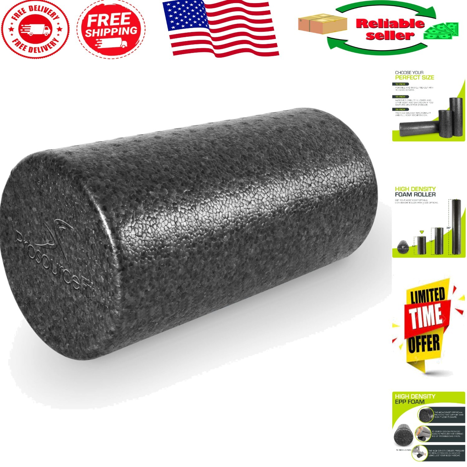 Portable 12-Inch Toxic-Free Foam Roller - Perfect for Travel and Muscle Therapy