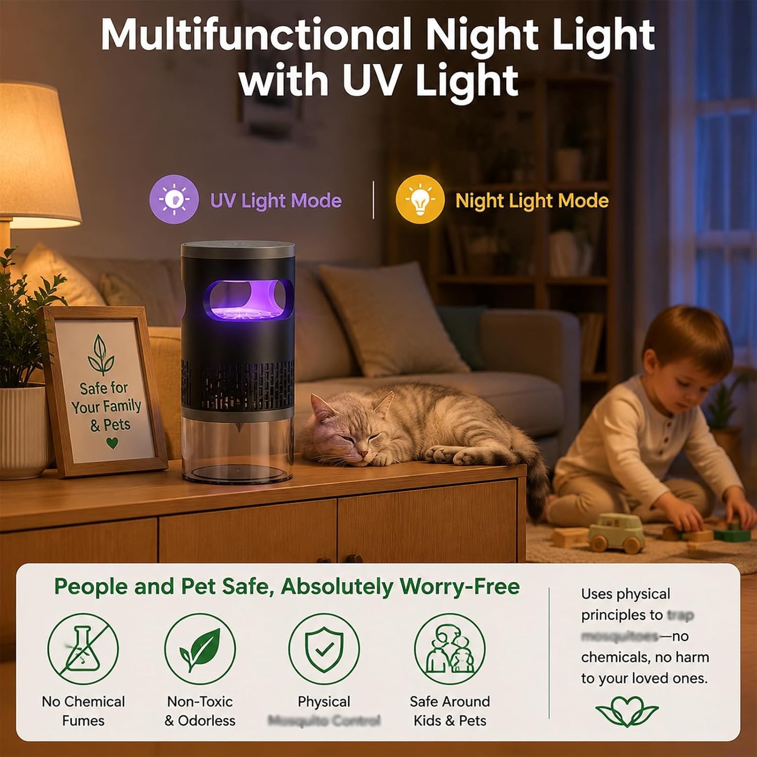 Electric Mosquito Insect Fly Bug Zapper Killer LED Light Trap Lamp Rechargeable