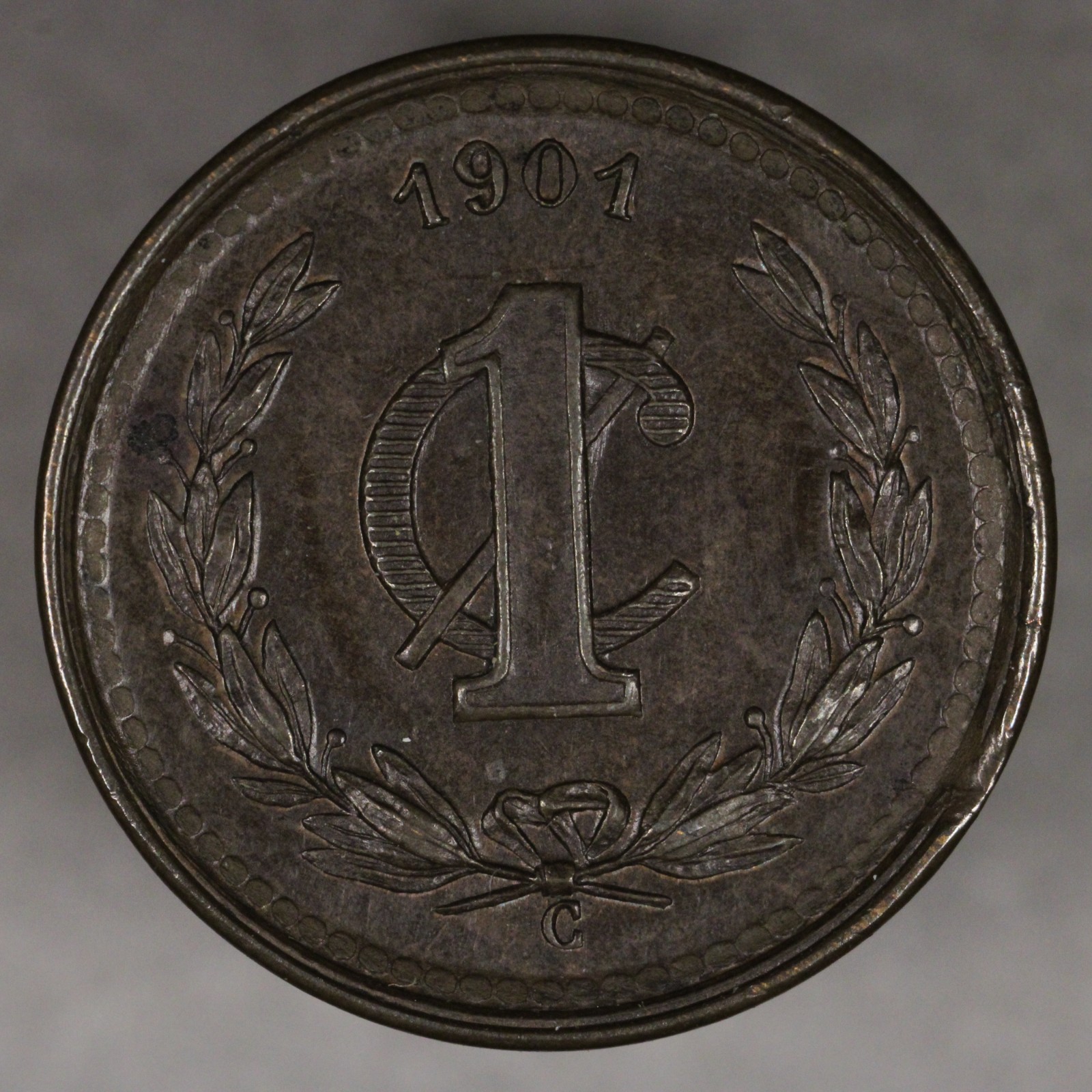 1901 C Mexico 1 Centavo Culiacan Mint