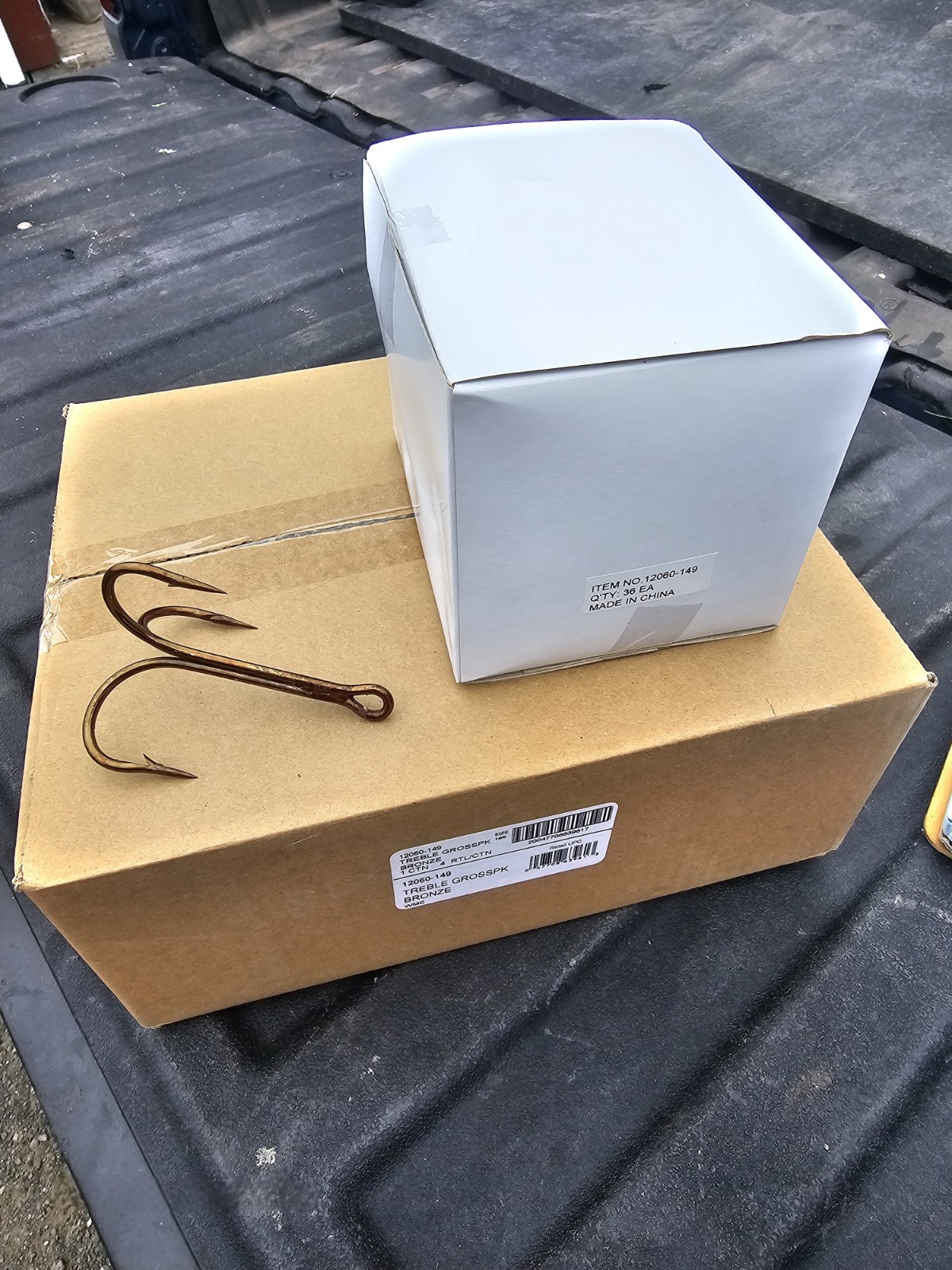 Lake And Stream 14/0 Bronze Treble Hooks.  36 Per Pack (White Box). ST-H1