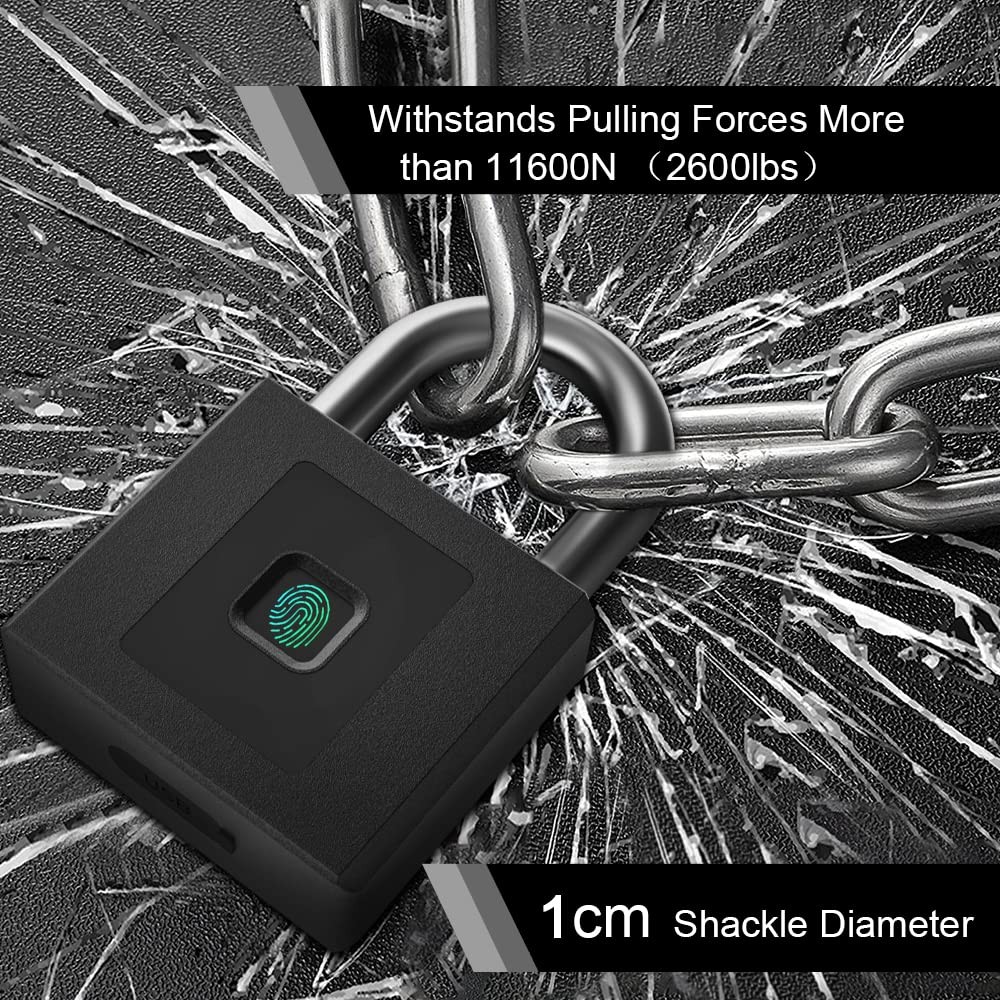 Gate Padlock Combination Padlock Fingerprint Phone App Locker Lock Elinksmart -
