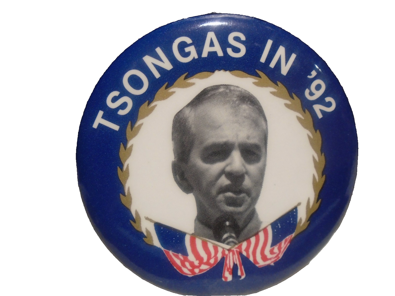 Tsongas in '92  Pin Back Button