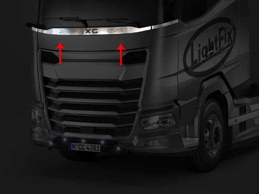 Mirror Stainless Steel Decorations Under Wipers Trims for DAF XF XG XG+ trucks