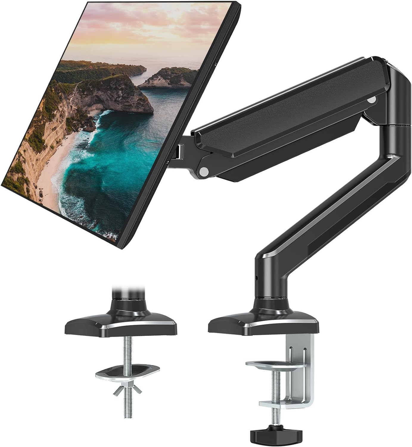Single Monitor Mount Arm Fits Monitor up to 32 Inch, Monitor Desk Mount Holds 4.
