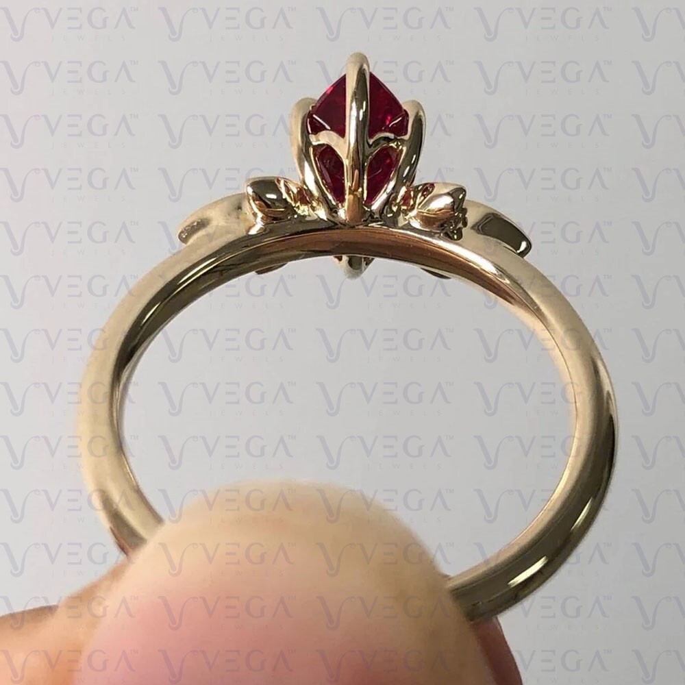 3.48Ct Marquise Cut Pink Natural Ruby & Diamond 100% 14k SOLID Yellow Gold Ring