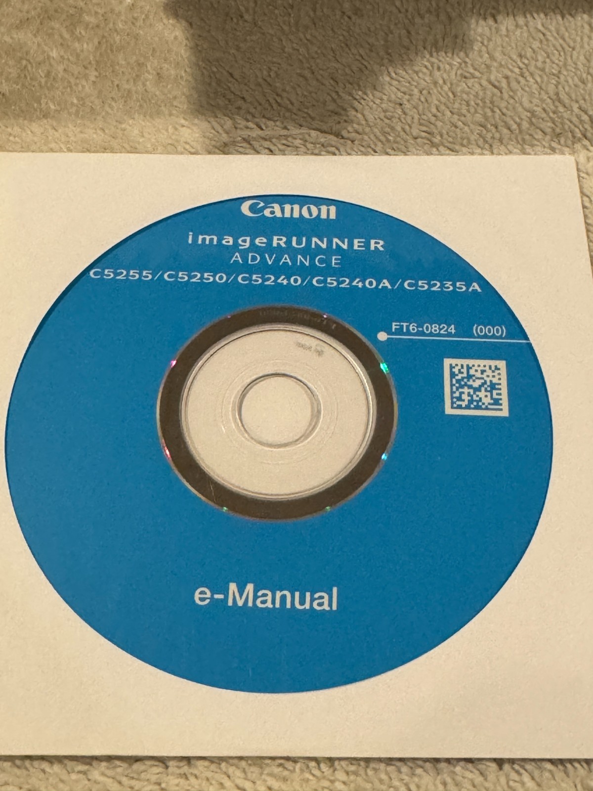 Canon ImageRunner Advance e-Manual FT6-0824 CD - CD ONLY IN VERY GOOD CONDITION!