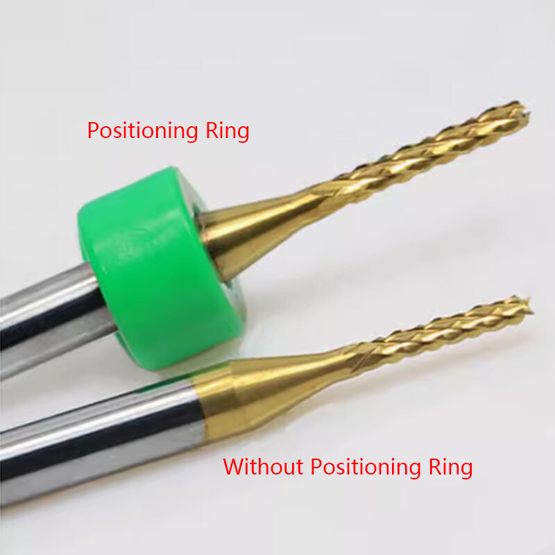 10pc Corn PCB Milling Cutter With Positioning Ring TIN Coating Engraving/PVC/CNC