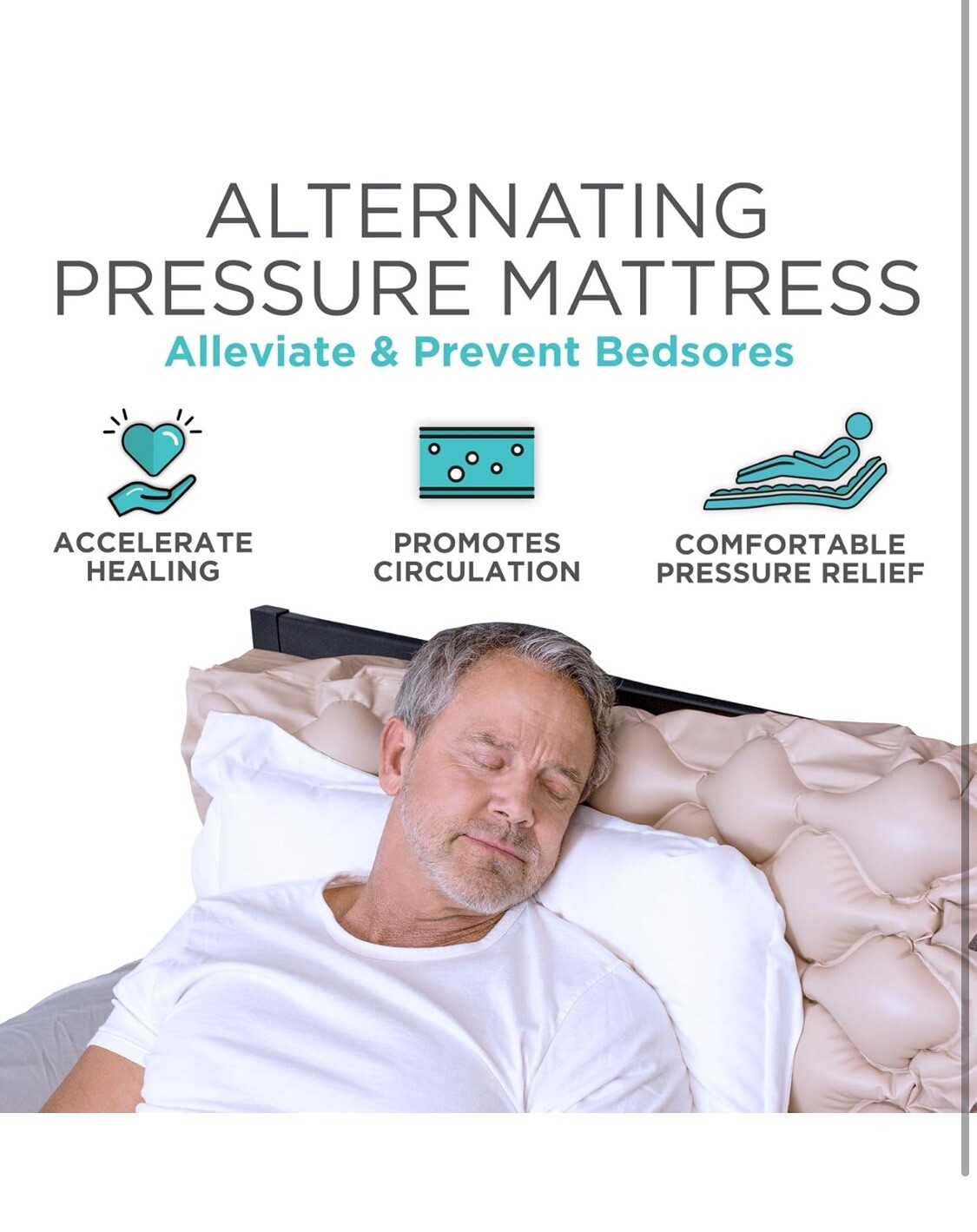 Vive Alternating Pressure Pad, Includes Mattress Pad and Electric Pump System