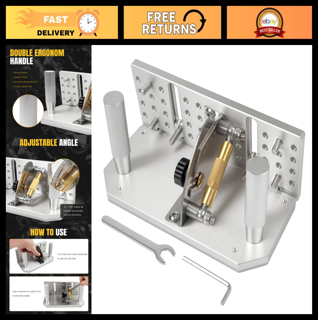 Adjustable Knife Jig for Belt Grinder - 7.75" Sharpening Locator, Angle Guide -5